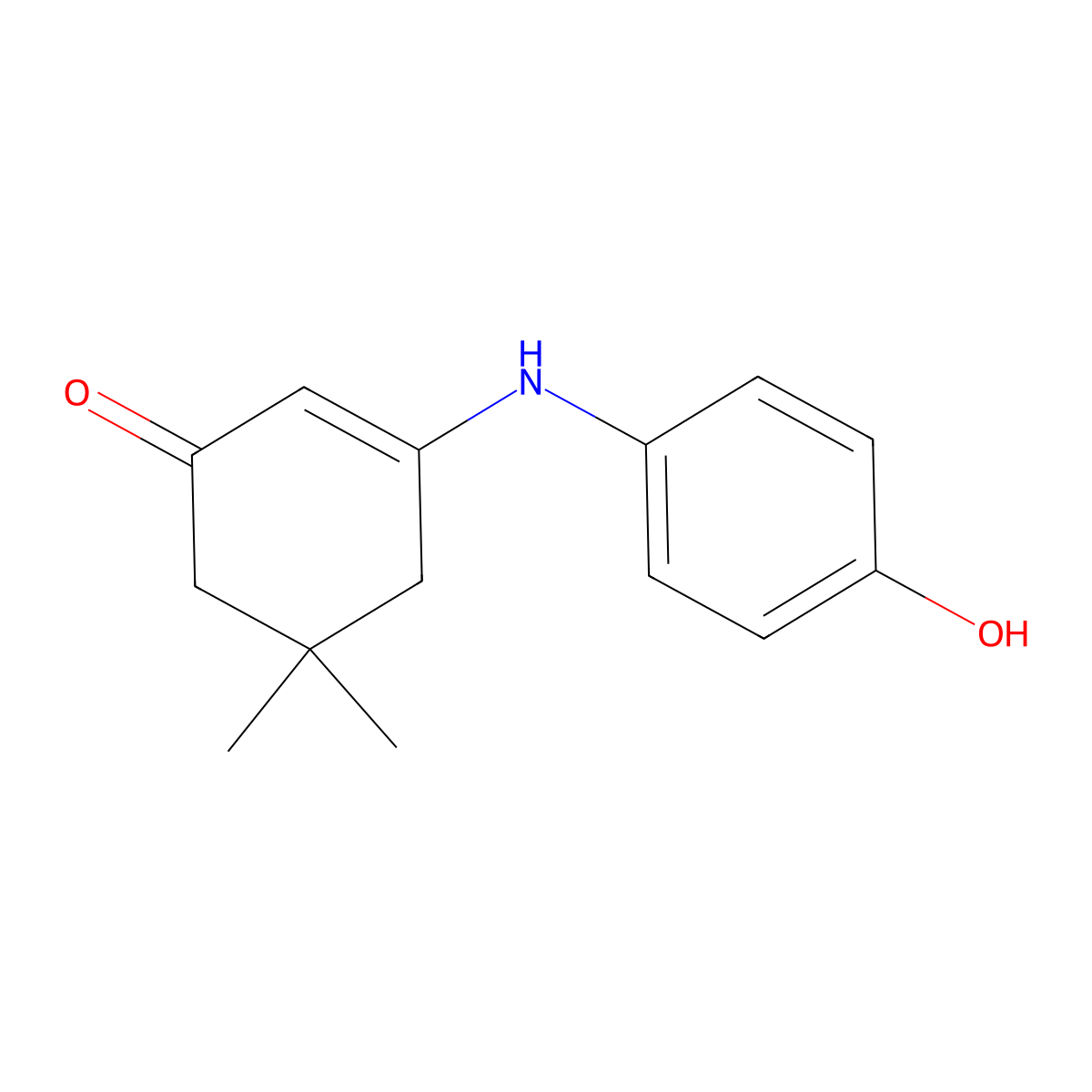 3-(4-Hydroxyanilino)-5,5-dimethylcyclohex-2-en-1-one molecular structure, CAS 50685-30-8