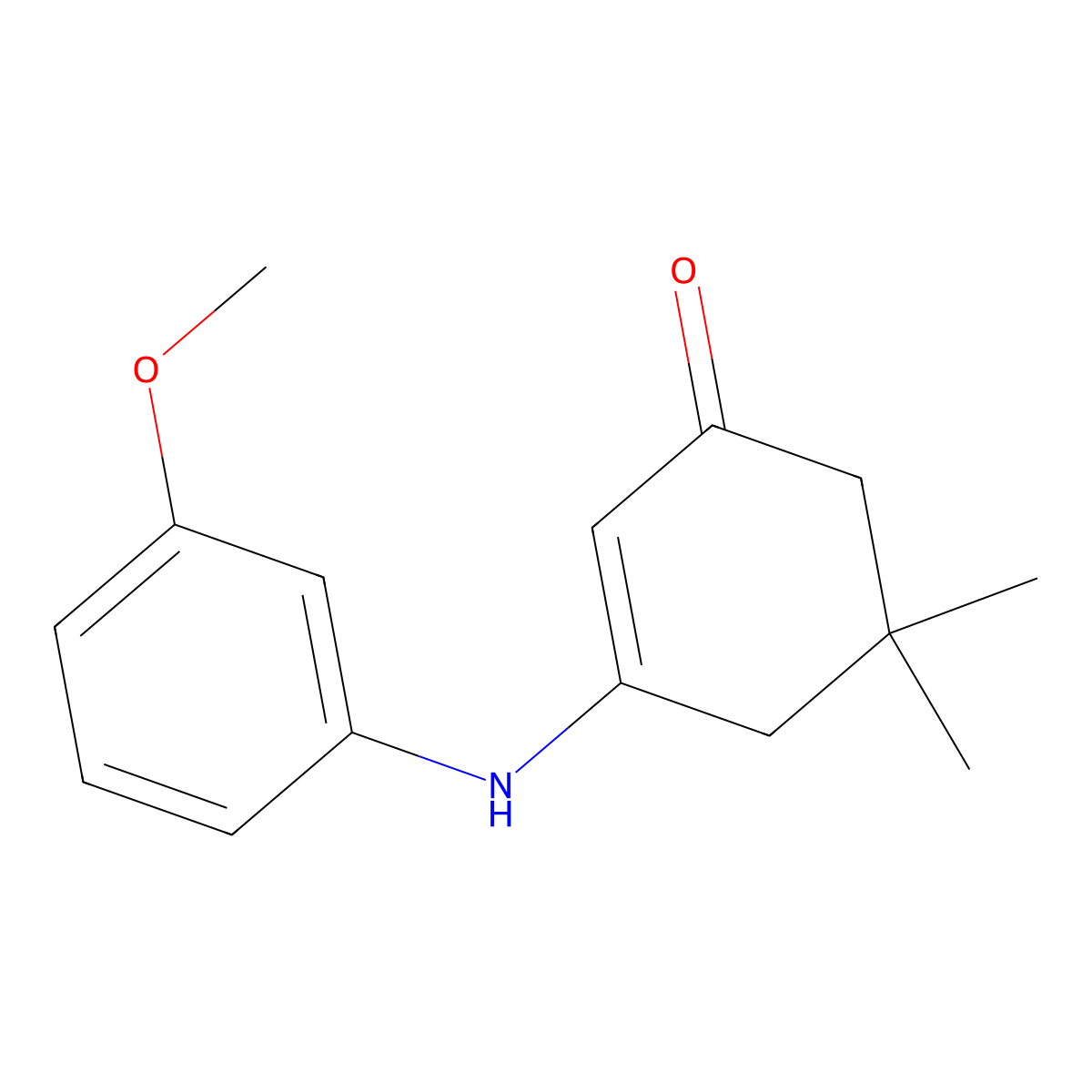 3-(3-Methoxyanilino)-5,5-dimethylcyclohex-2-en-1-one molecular structure, CAS 50685-32-0