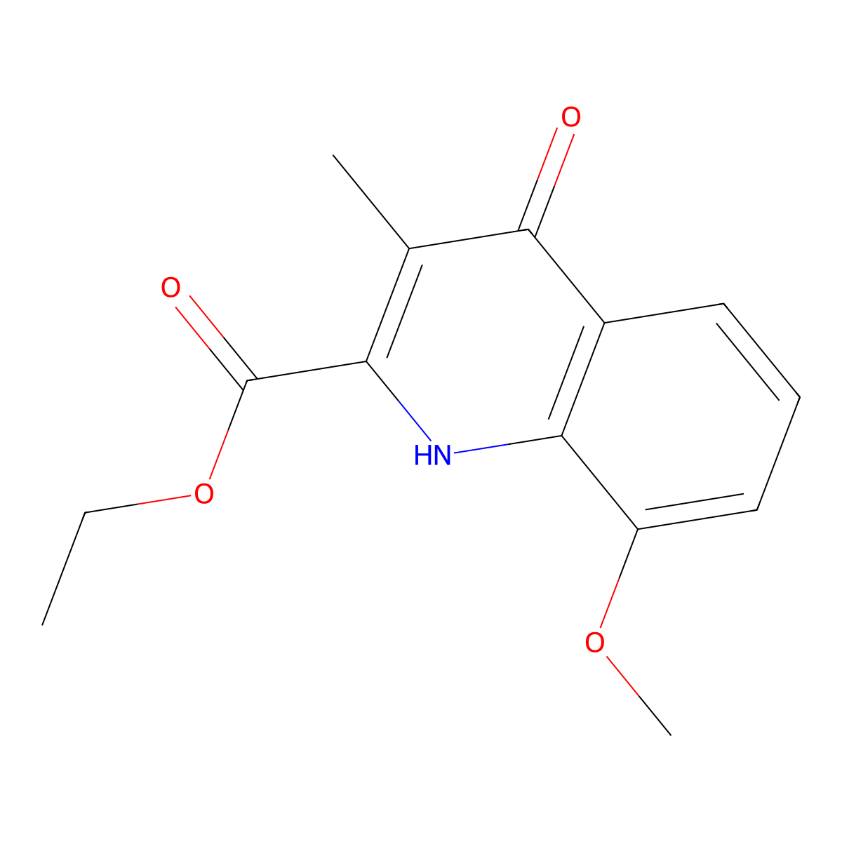 Ethyl 4-hydroxy-8-methoxy-3-methylquinoline-2-carboxylate molecular structure, CAS 50689-43-5