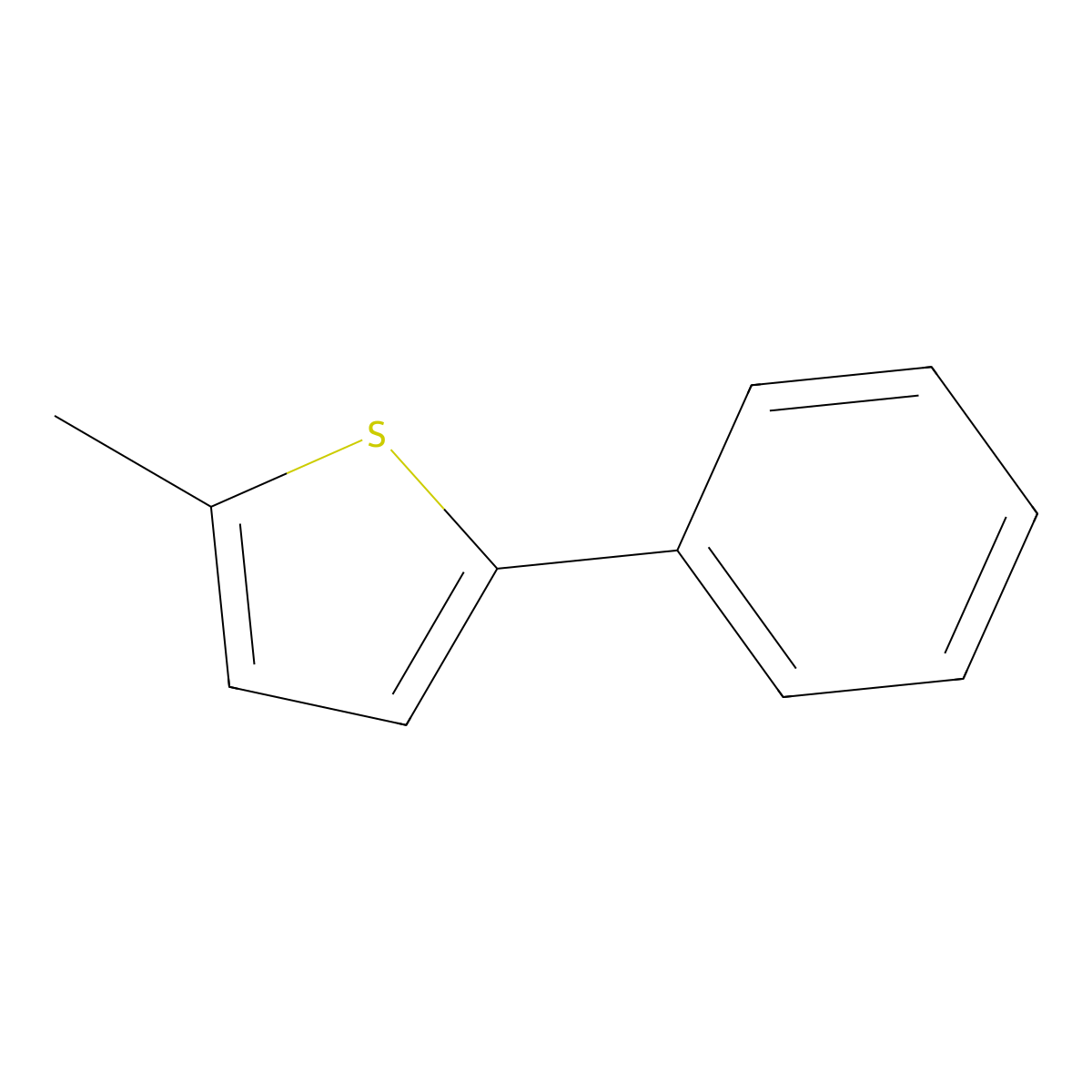 2-Methyl-5-phenylthiophene molecular structure, CAS 5069-26-1