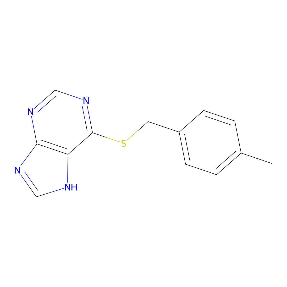 6-(p-tolylmethylsulfanyl)-9H-purine molecular structure, CAS 5069-72-7