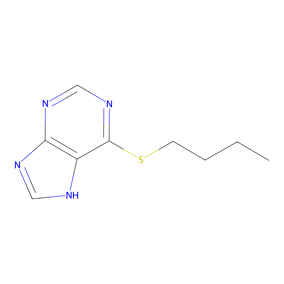 6-(Butylthio)-9H-purine molecular structure, CAS 5069-82-9