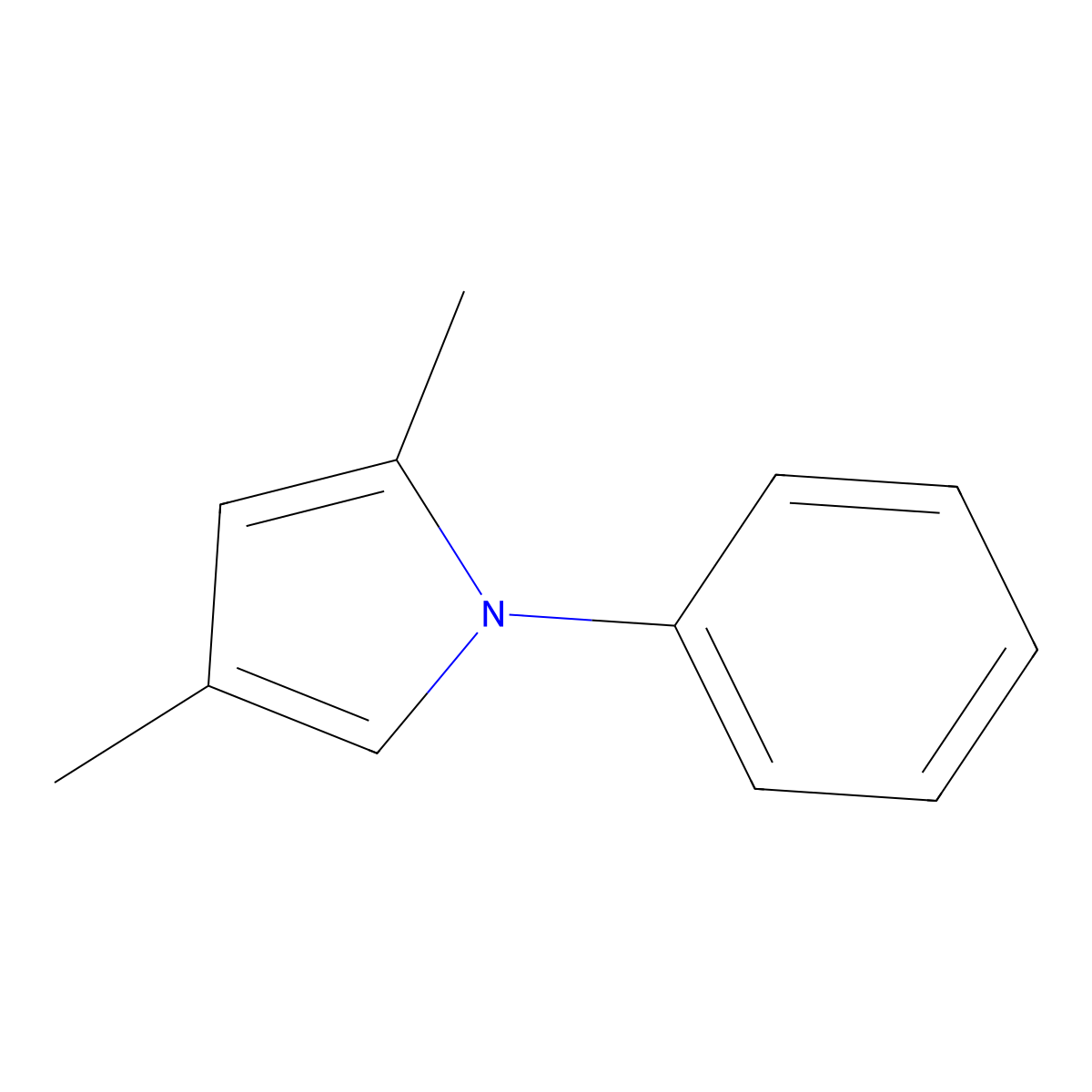 2,4-Dimethyl-1-phenylpyrrole molecular structure, CAS 50691-37-7