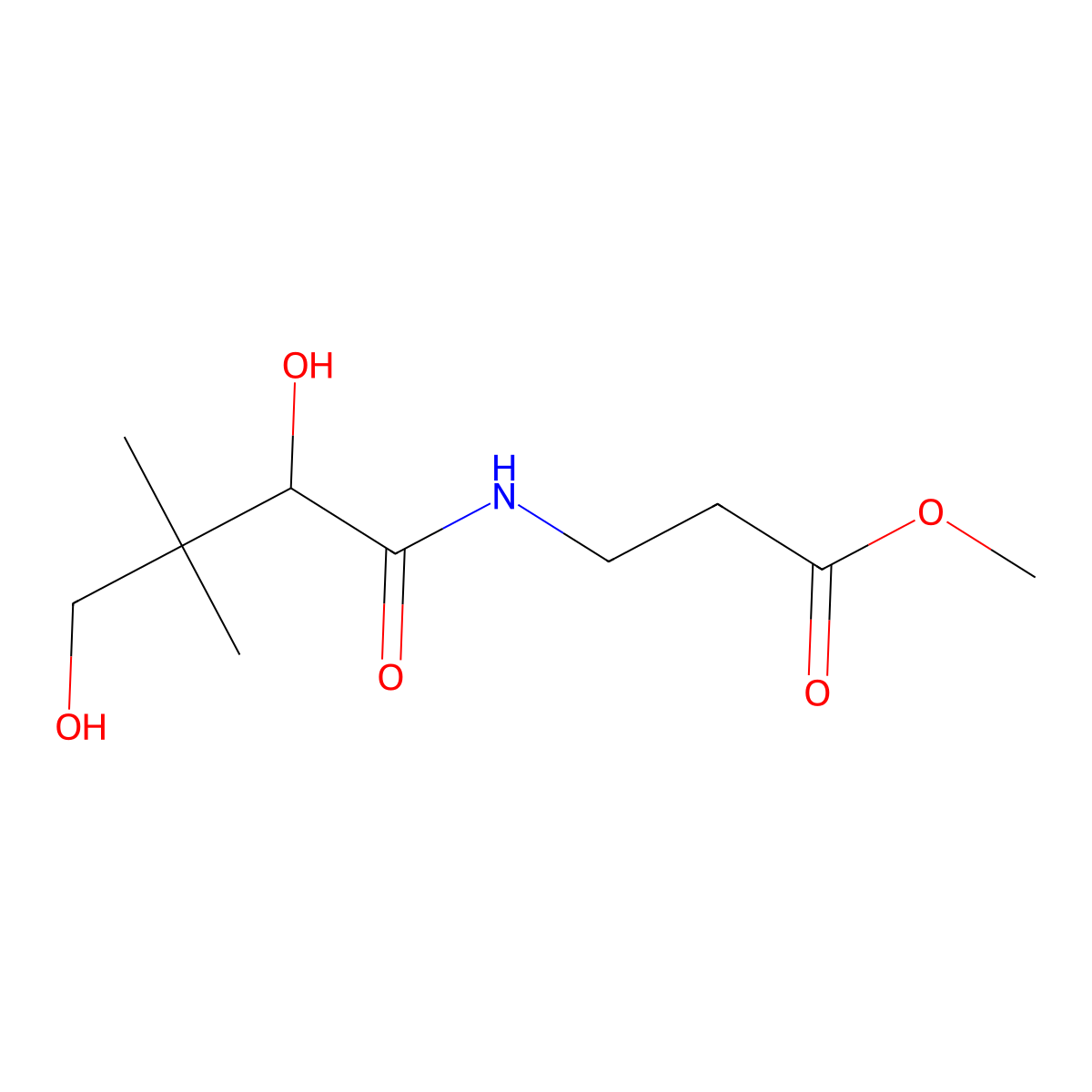 beta-Alanine, N-(2,4-dihydroxy-3,3-dimethyl-1-oxobutyl)-, methyl ester, (R)- molecular structure, CAS 50692-78-9