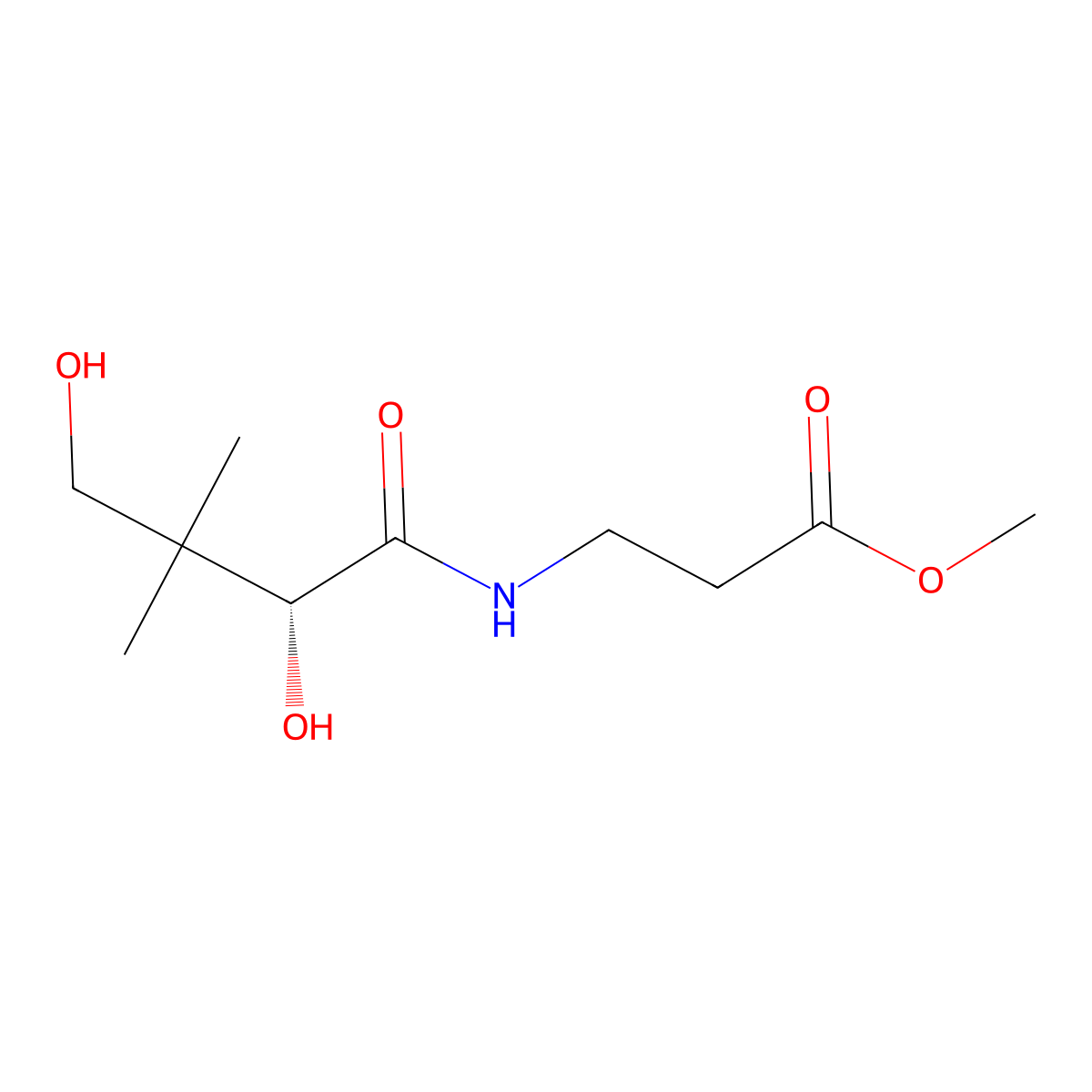 beta-Alanine, N-(2,4-dihydroxy-3,3-dimethyl-1-oxobutyl)-, methyl ester, (R)- molecular structure, CAS 50692-78-9
