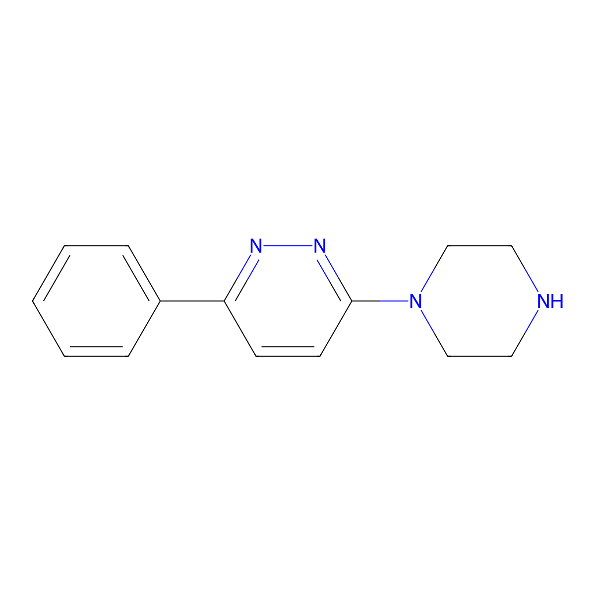 3-Phenyl-6-(piperazin-1-yl)pyridazine molecular structure, CAS 50693-75-9
