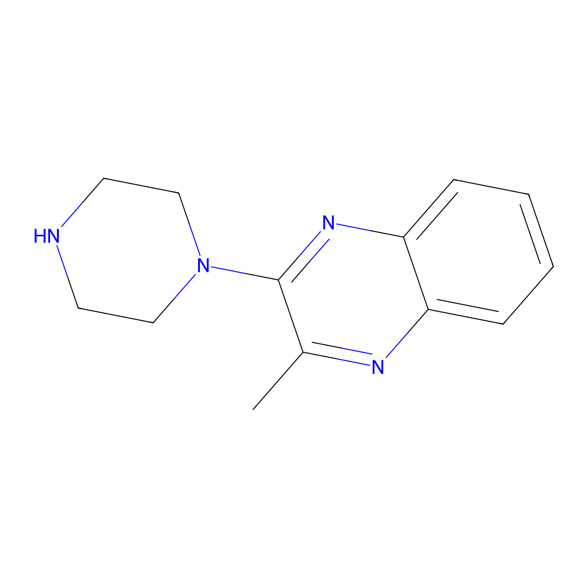 2-Methyl-3-(piperazin-1-yl)quinoxaline molecular structure, CAS 50693-76-0
