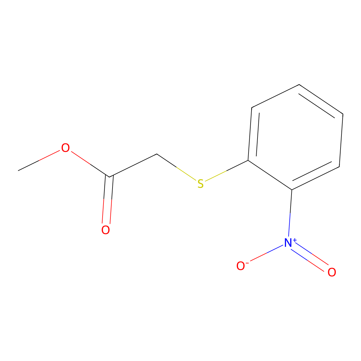 Methyl 2-(2-nitrophenylthio)acetate molecular structure, CAS 50693-98-6