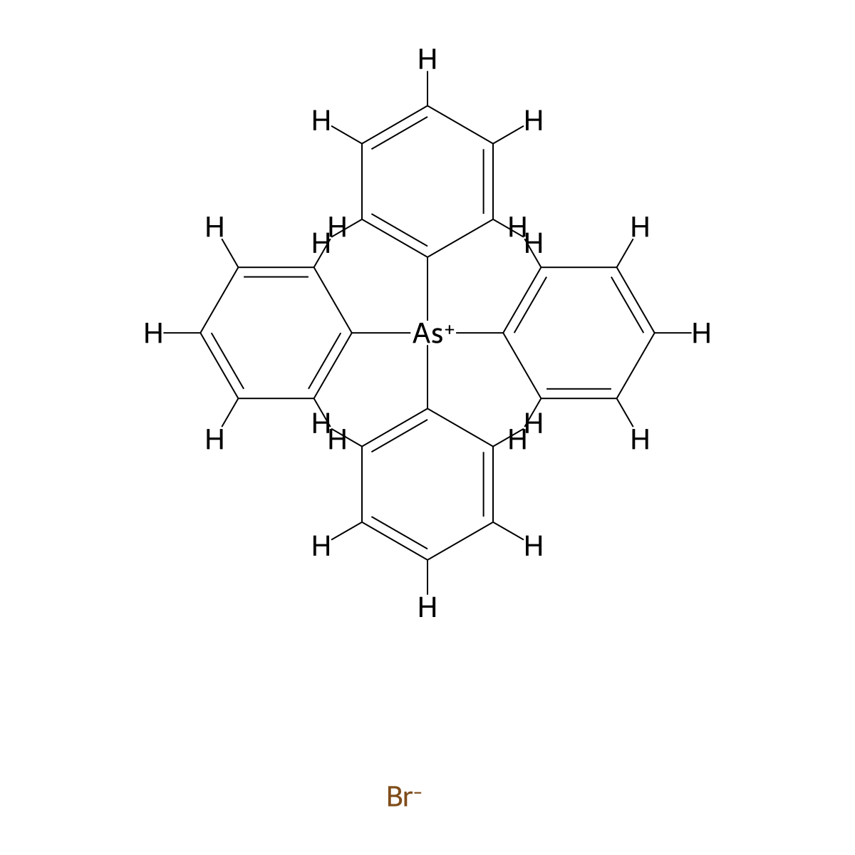 Arsonium, tetraphenyl-, bromide (1:1) molecular structure, CAS 507-27-7