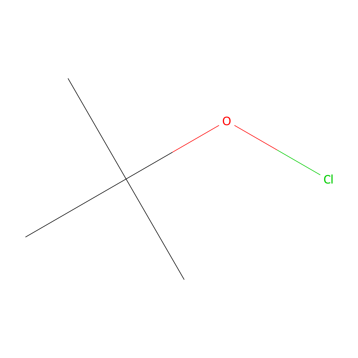 Tert-Butyl hypochlorite molecular structure, CAS 507-40-4