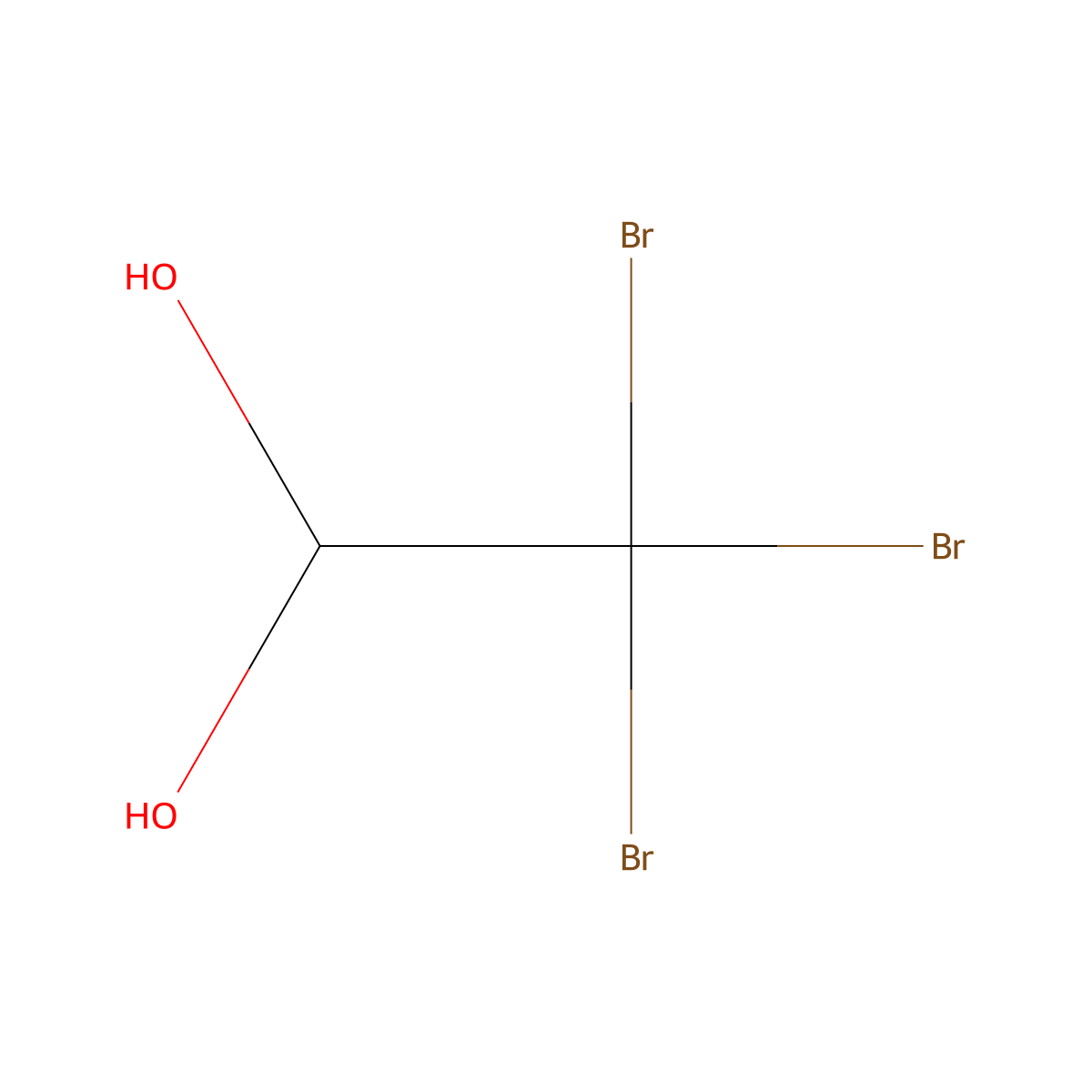 Bromal hydrate molecular structure, CAS 507-42-6