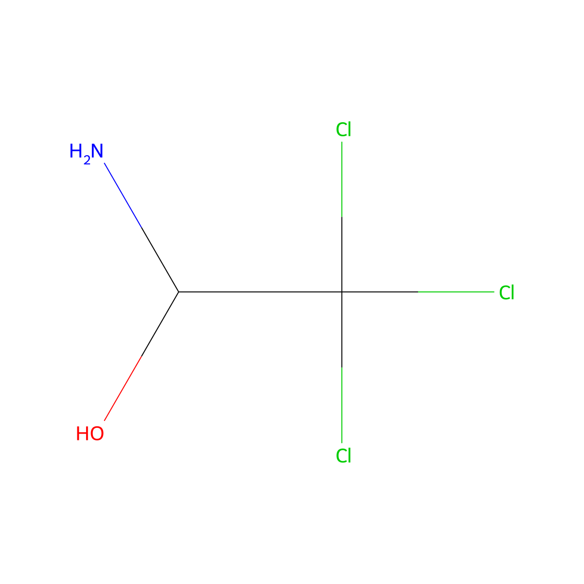 1-Amino-2,2,2-trichloroethanol molecular structure, CAS 507-47-1