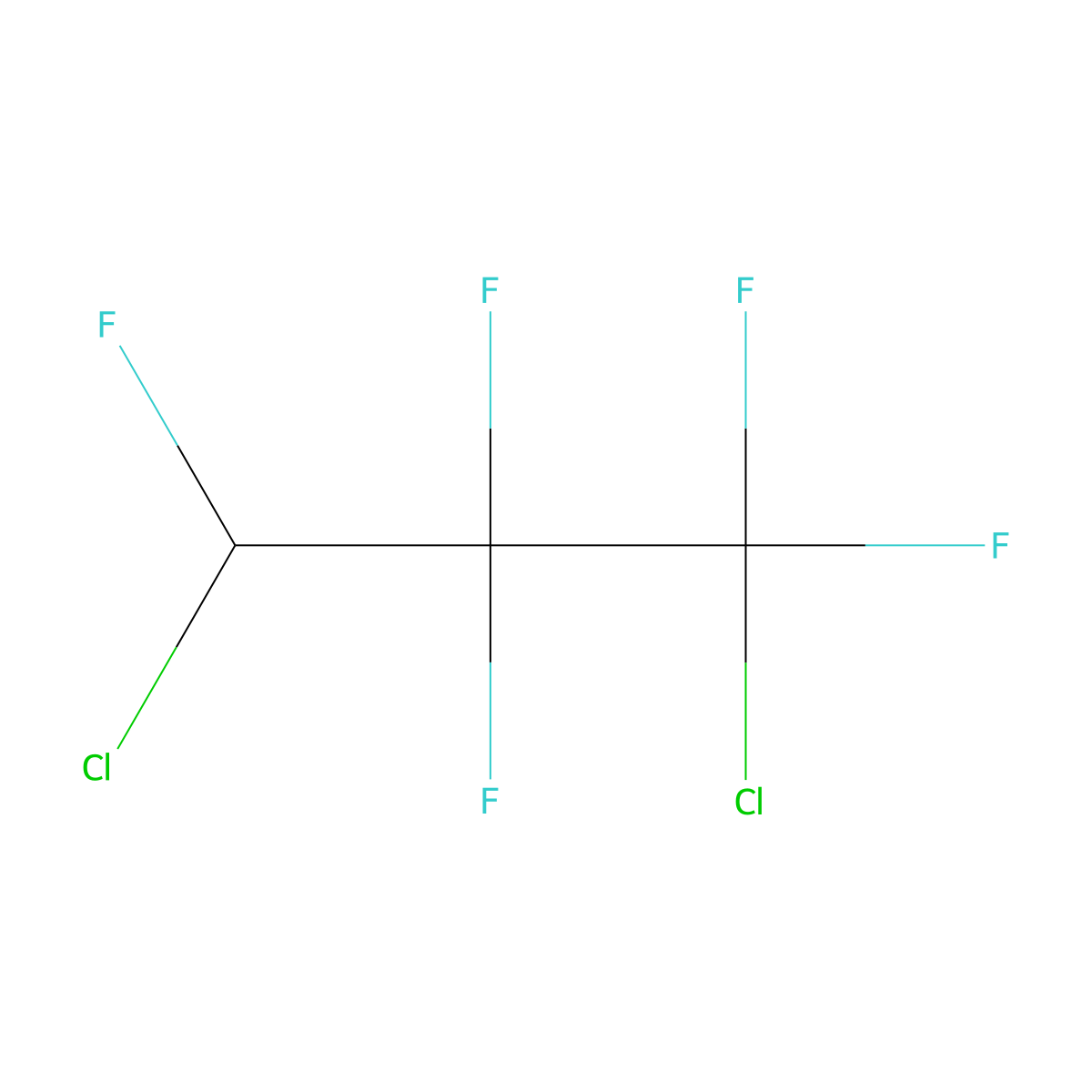 1,3-Dichloro-1,1,2,2,3-pentafluoropropane molecular structure, CAS 507-55-1