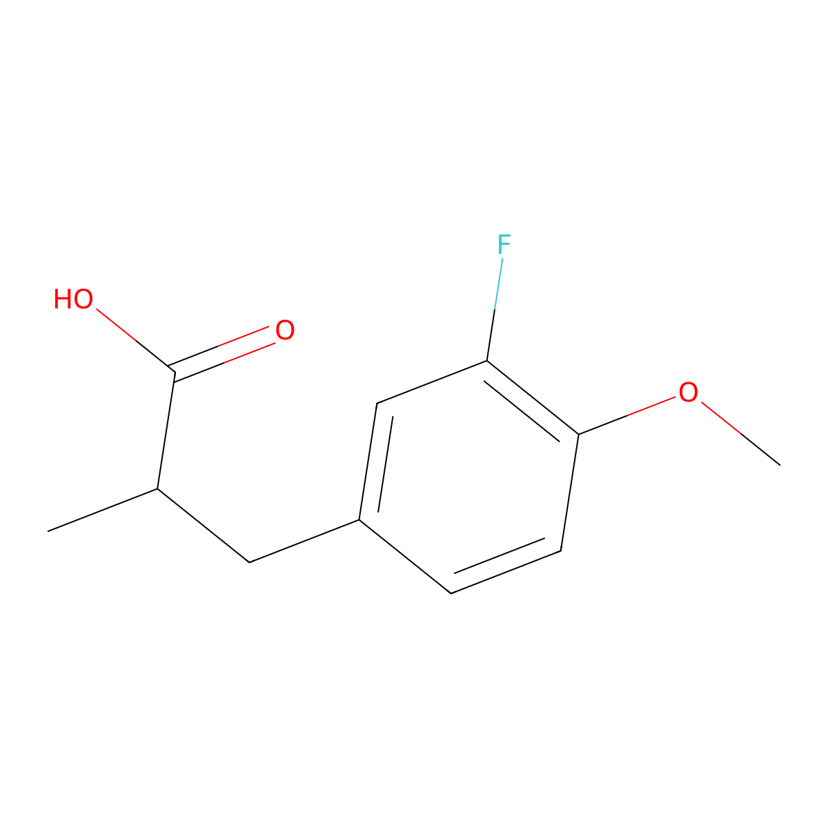 3-(3-Fluoro-4-methoxyphenyl)-2-methylpropanoic acid molecular structure, CAS 50703-56-5