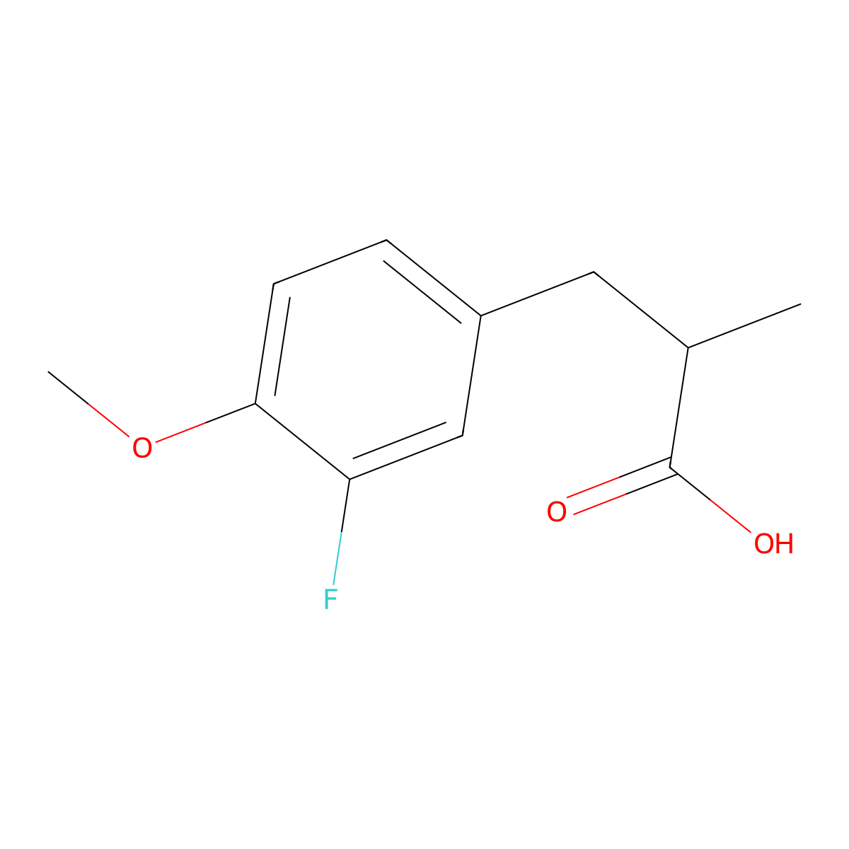 3-(3-Fluoro-4-methoxyphenyl)-2-methylpropanoic acid molecular structure, CAS 50703-56-5