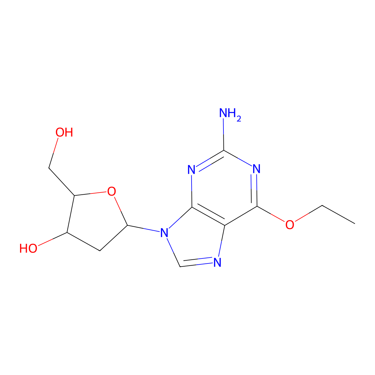 O6-Ethyldeoxyguanosine molecular structure, CAS 50704-46-6