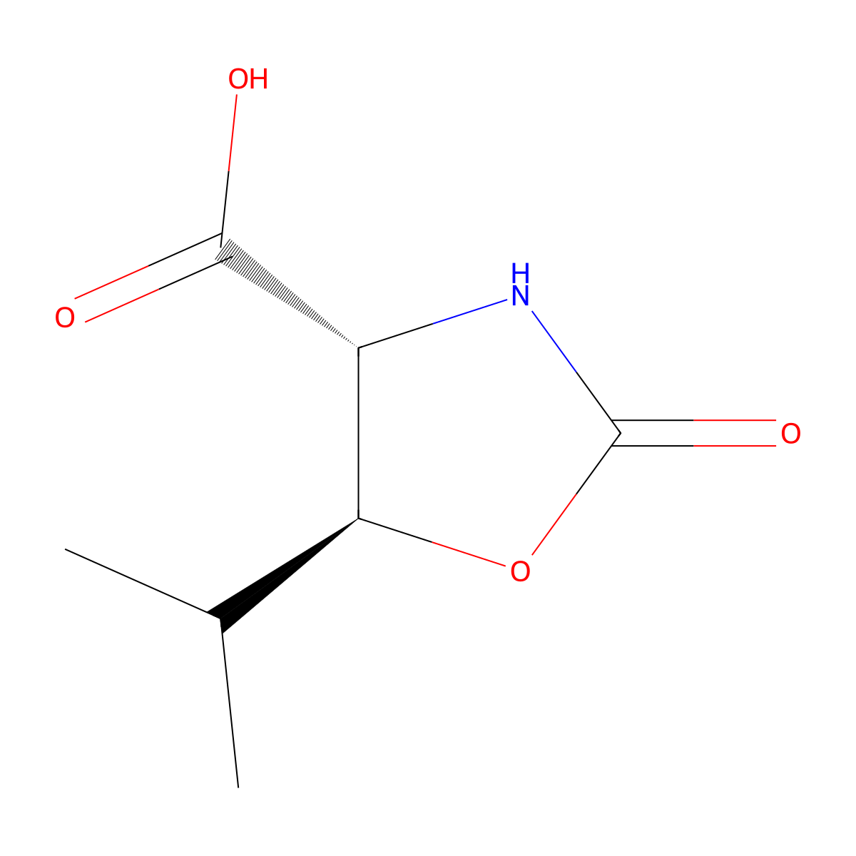 (4R,5S)-5-Isopropyl-2-oxooxazolidine-4-carboxylic acid molecular structure, CAS 50706-25-7
