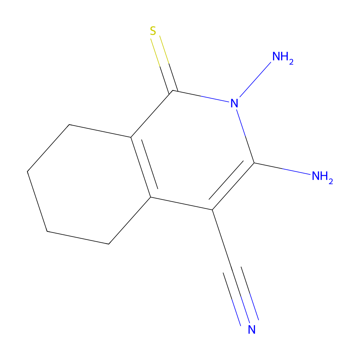 4-Isoquinolinecarbonitrile, 2,3-diamino-1,2,5,6,7,8-hexahydro-1-thioxo- molecular structure, CAS 50706-67-7