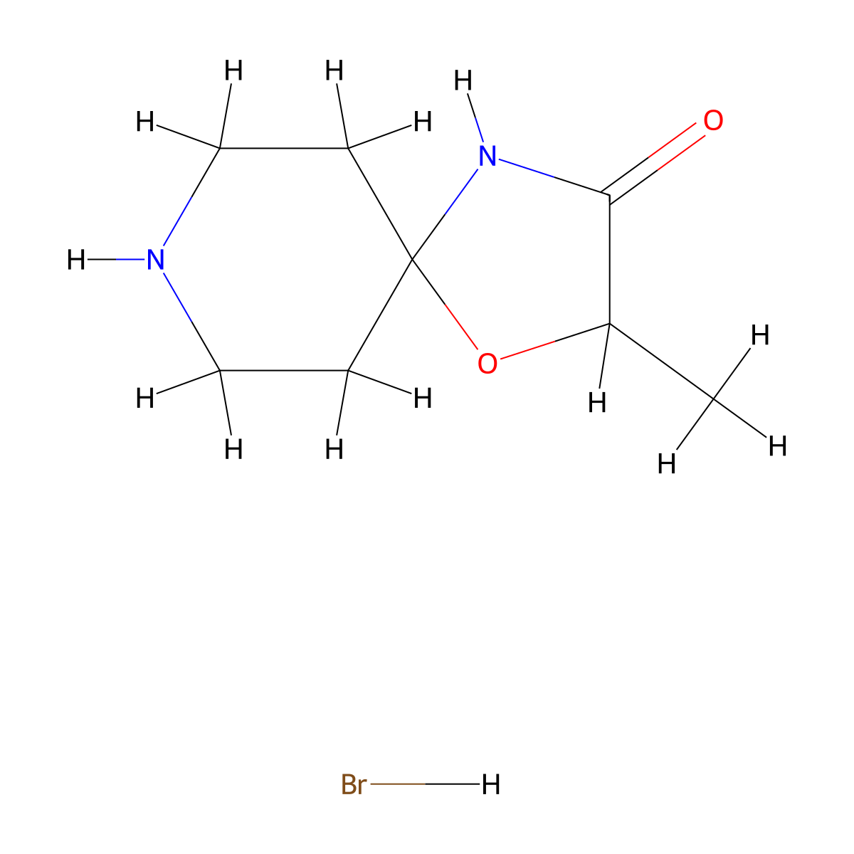 2-Methyl-1-oxa-4,8-diazaspiro(4.5)decan-3-one hydrobromide molecular structure, CAS 50707-79-4