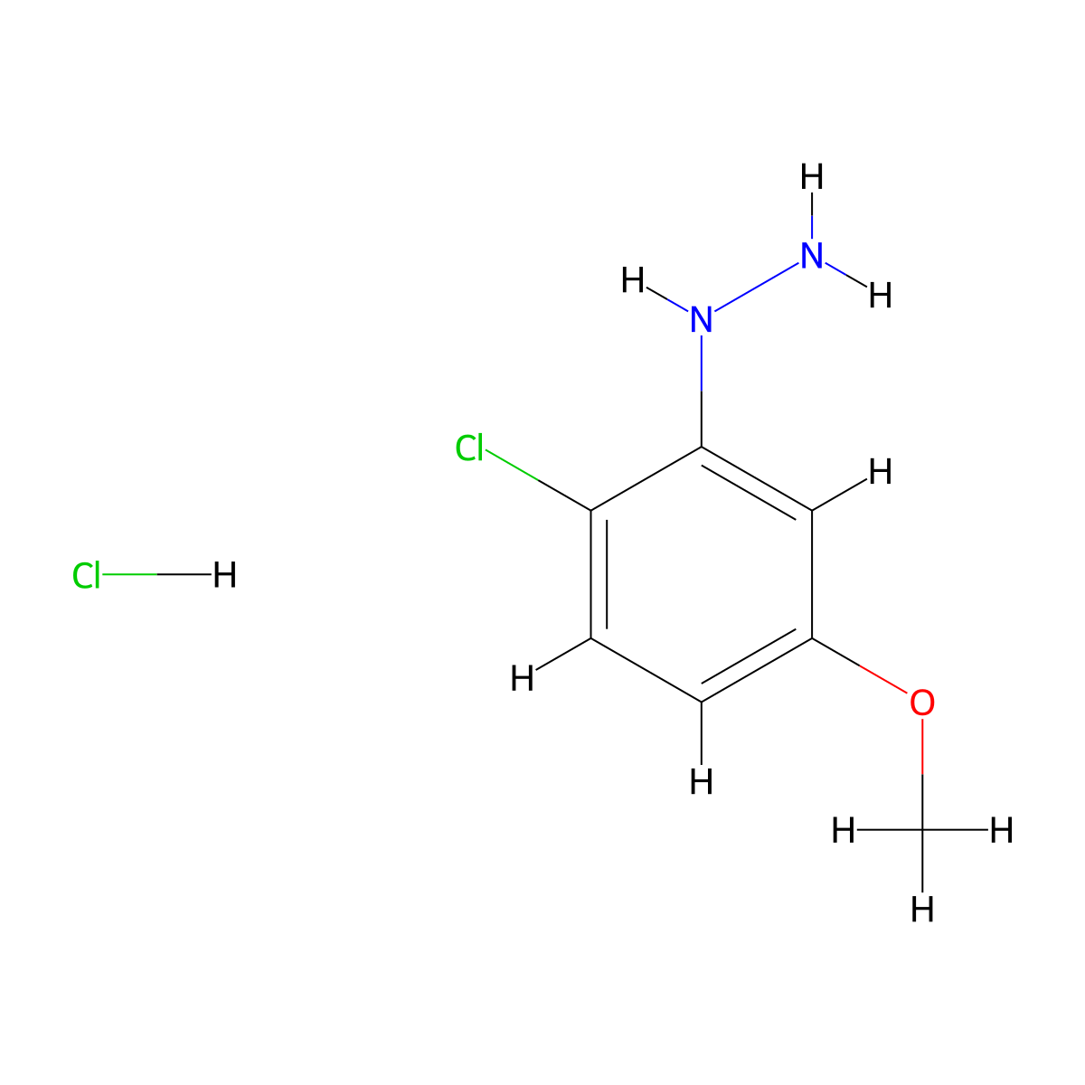 (2-Chloro-5-methoxyphenyl)hydrazine hydrochloride molecular structure, CAS 50709-34-7