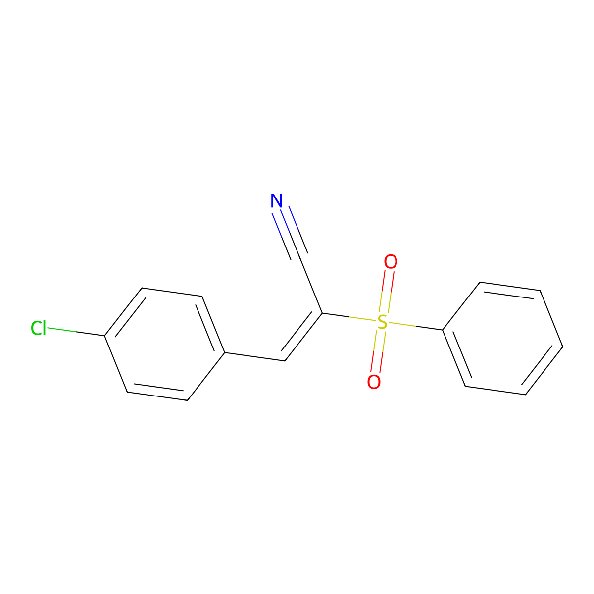 3-(4-Chlorophenyl)-2-(phenylsulfonyl)-2-propenenitrile molecular structure, CAS 50709-88-1