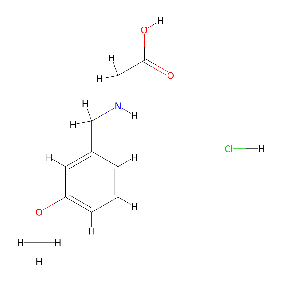 (3-Methoxybenzyl)glycine hydrochloride molecular structure, CAS 5071-93-2