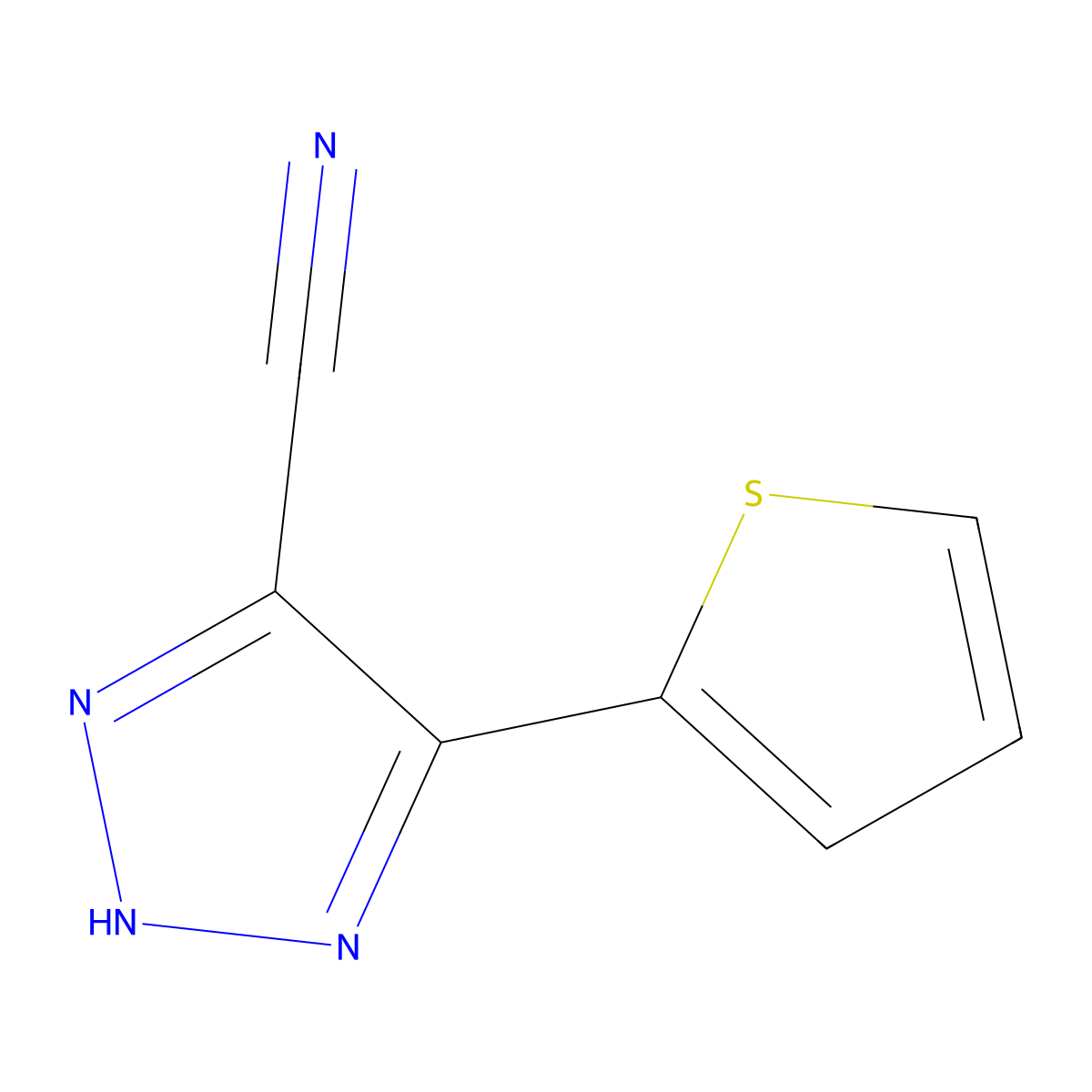 5-thiophen-2-yl-2H-triazole-4-carbonitrile molecular structure, CAS 50710-07-1