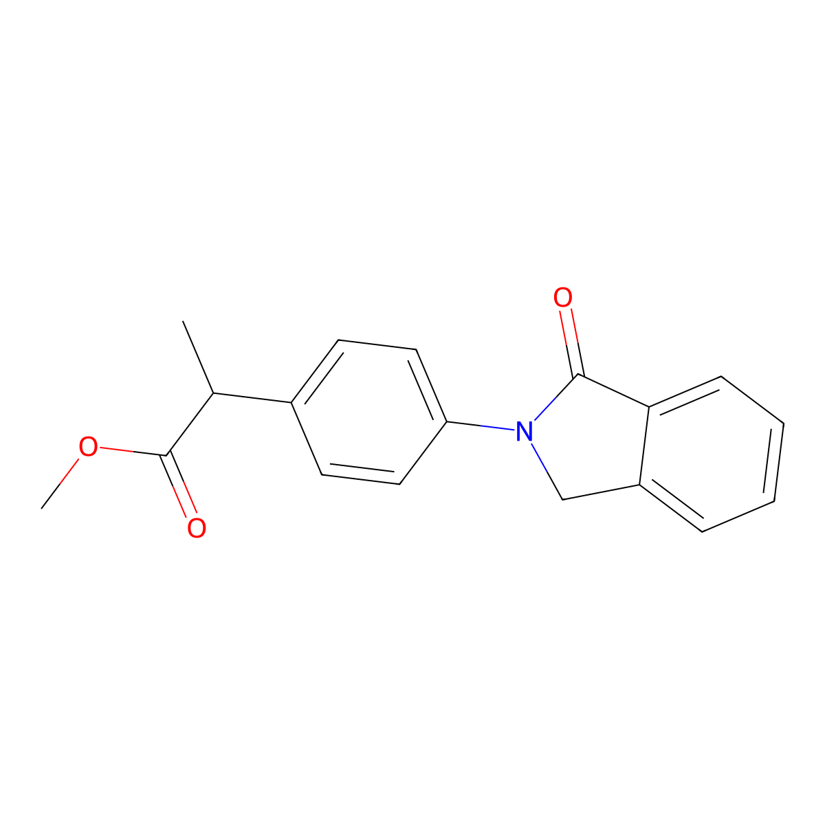 Methyl 2-(4-(1-oxoisoindolin-2-yl)phenyl)propanoate molecular structure, CAS 50712-44-2