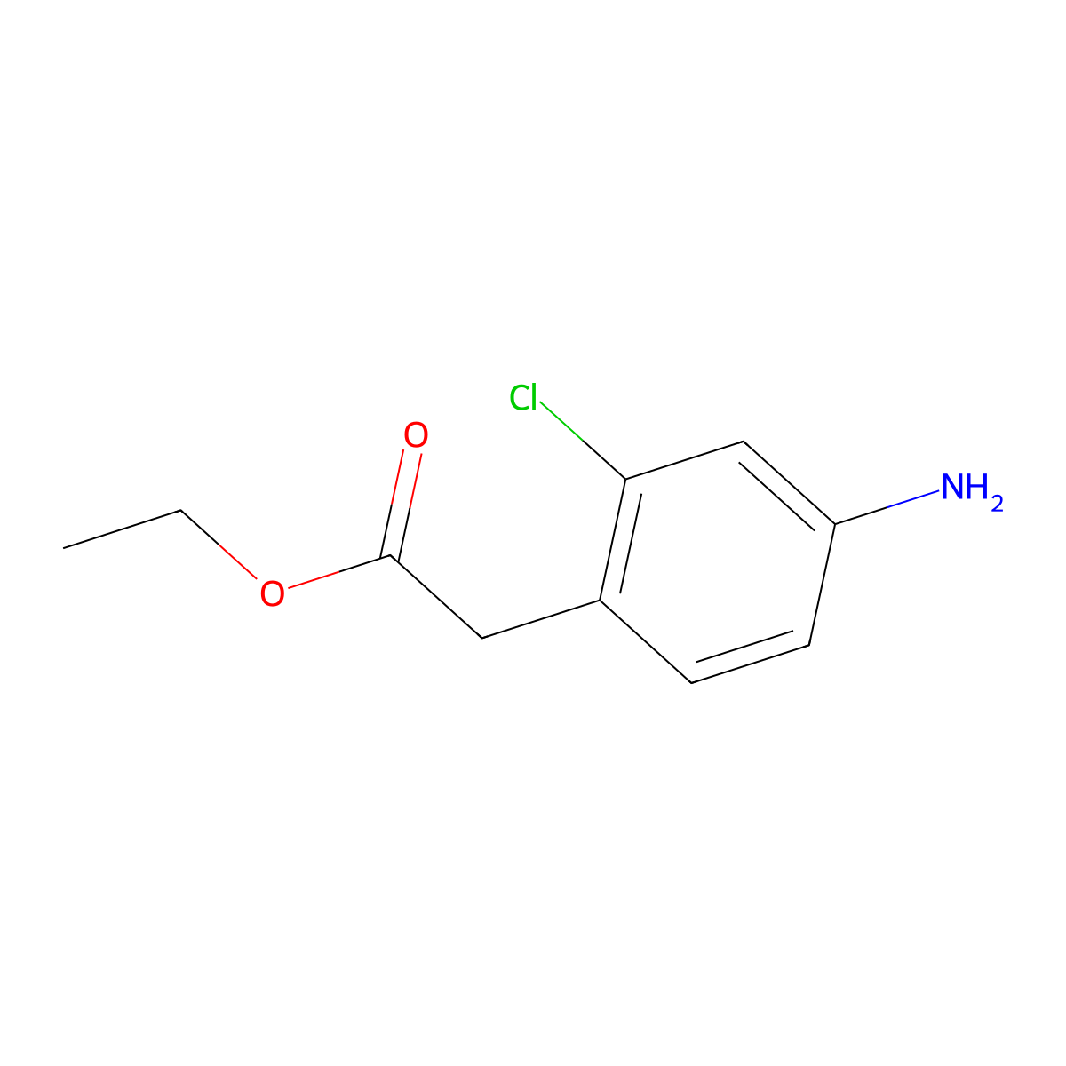 Ethyl 2-(4-amino-2-chlorophenyl)acetate molecular structure, CAS 50712-59-9