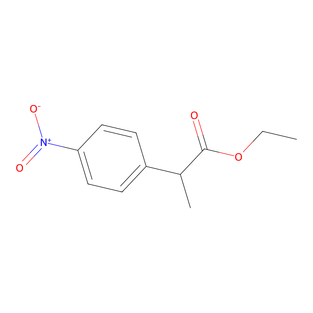 Ethyl 2-(4-nitrophenyl)propionate molecular structure, CAS 50712-64-6
