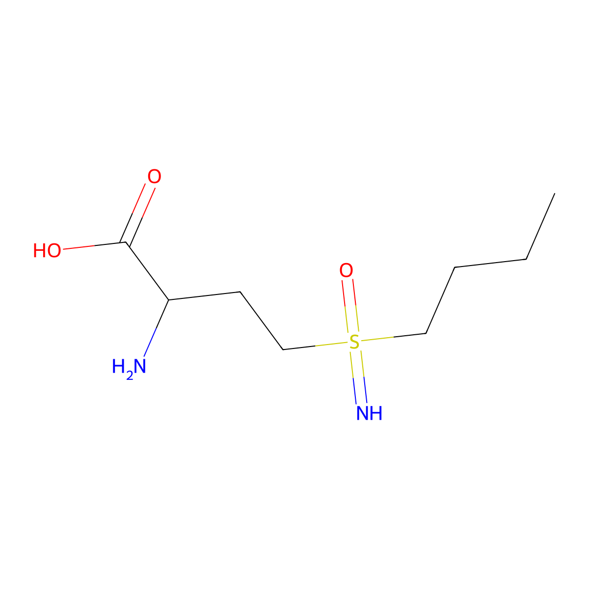 2-amino-4-(S-butylsulfonimidoyl)butanoic acid molecular structure, CAS 5072-26-4