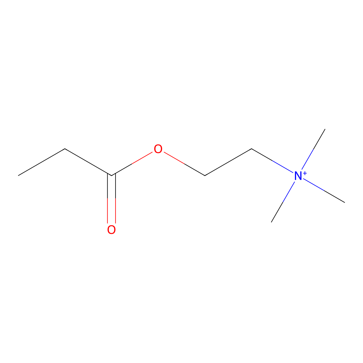 Propionylcholine molecular structure, CAS 5072-54-8