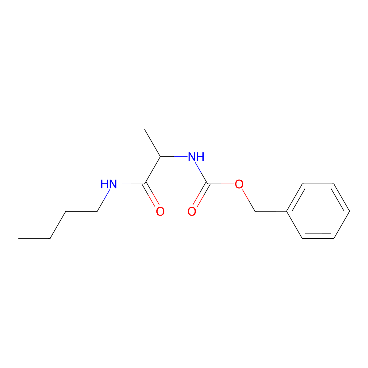 Benzyl N-[(1S)-1-(butylcarbamoyl)ethyl]carbamate molecular structure, CAS 50722-42-4