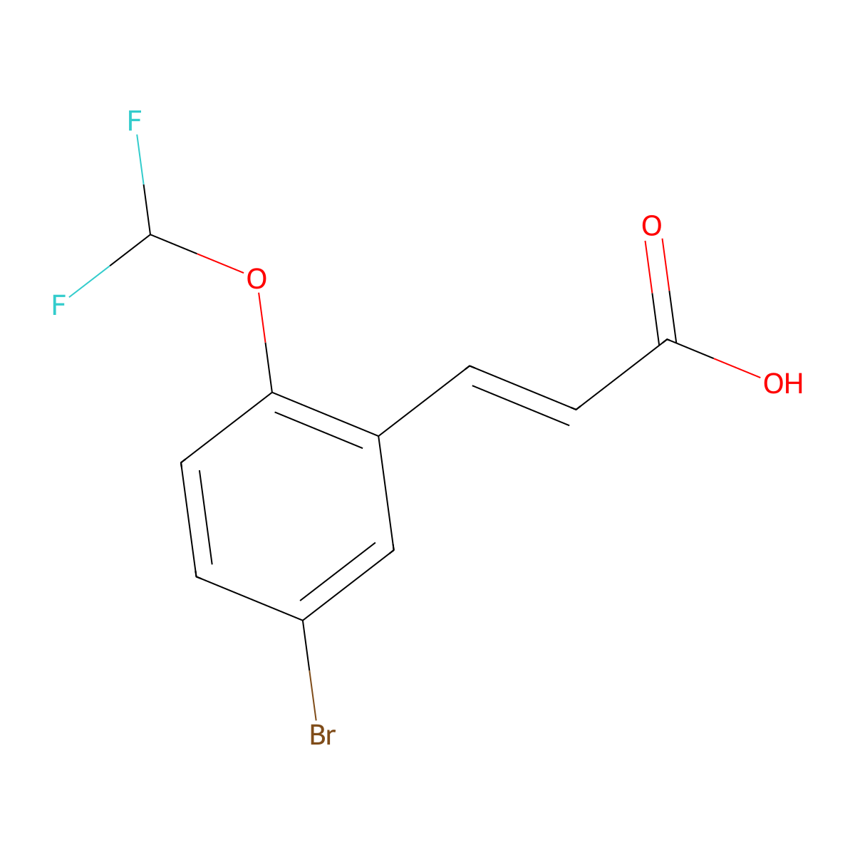 (2E)-3-[5-Bromo-2-(difluoromethoxy)phenyl]acrylic acid molecular structure, CAS 507233-13-8
