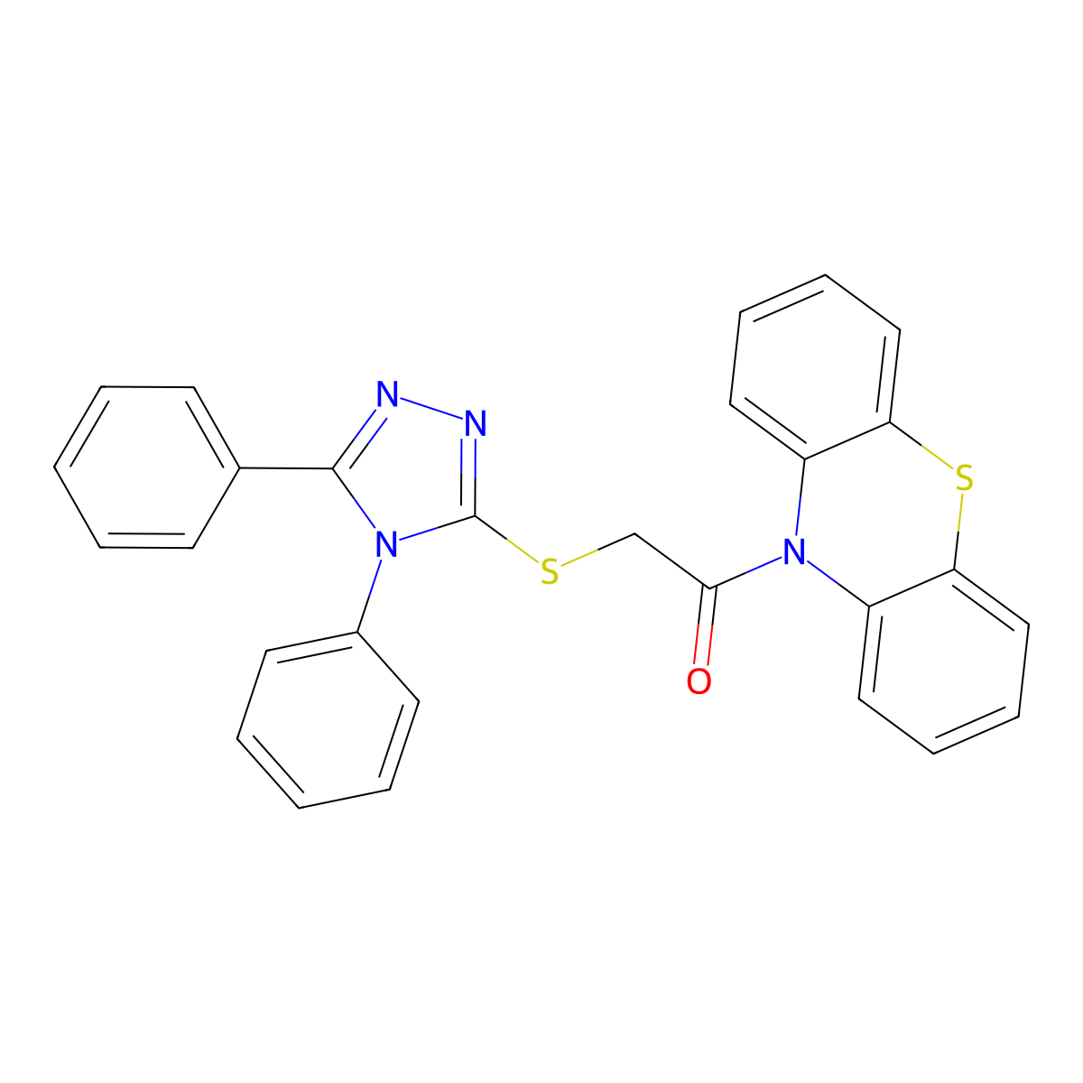 2-[(4,5-Diphenyl-1,2,4-triazol-3-yl)sulfanyl]-1-phenothiazin-10-ylethanone molecular structure, CAS 507241-50-1