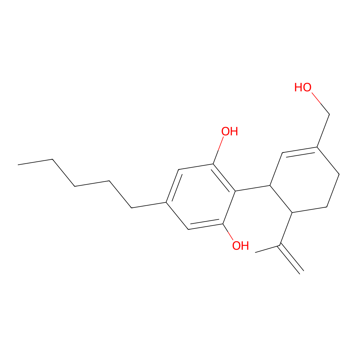 7-Hydroxycannabidiol molecular structure, CAS 50725-17-2