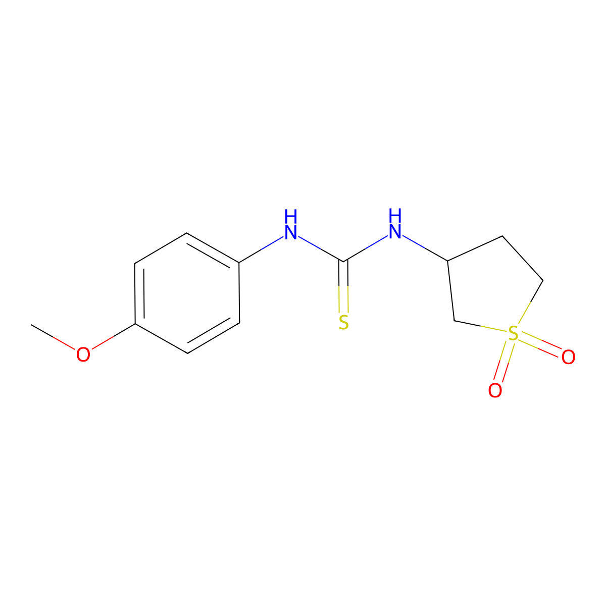 1-(1,1-Dioxothiolan-3-yl)-3-(4-methoxyphenyl)thiourea molecular structure, CAS 507252-76-8