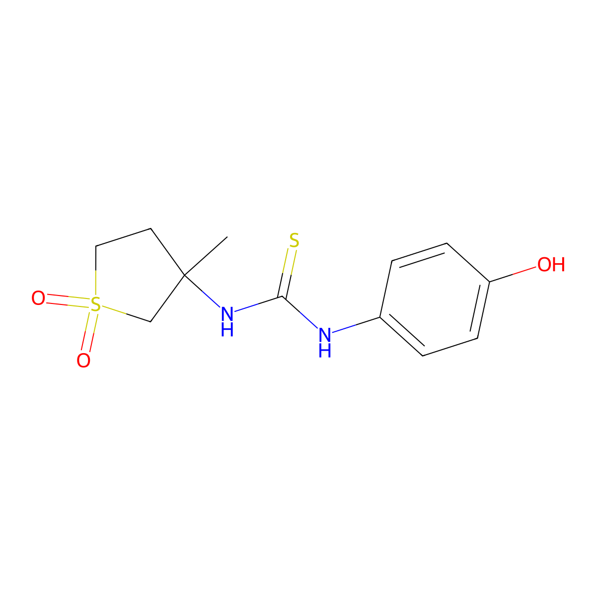 1-(4-Hydroxyphenyl)-3-(3-methyl-1,1-dioxidotetrahydrothiophen-3-yl)thiourea molecular structure, CAS 507252-85-9