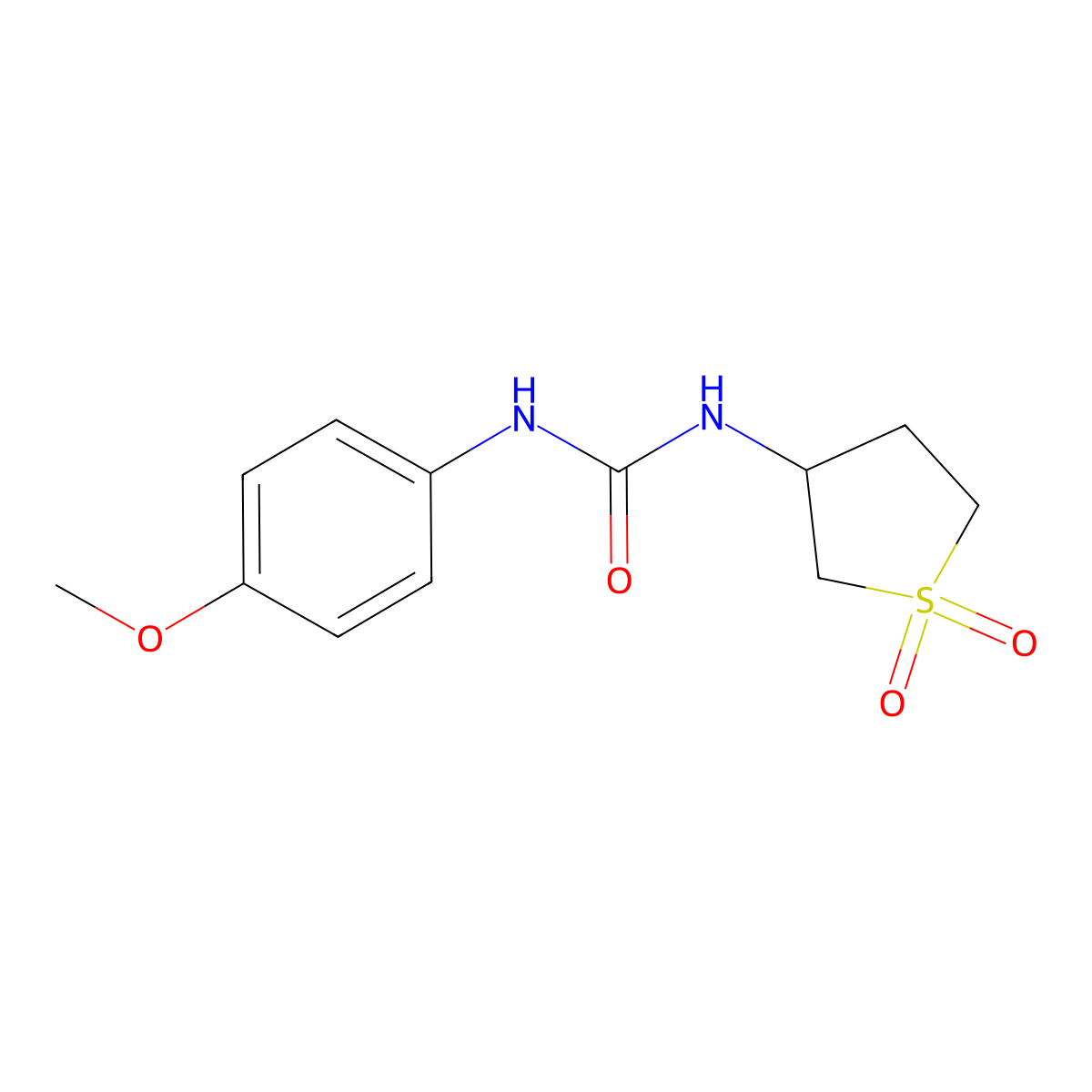 1-(1,1-Dioxidotetrahydrothiophen-3-yl)-3-(4-methoxyphenyl)urea molecular structure, CAS 507252-92-8