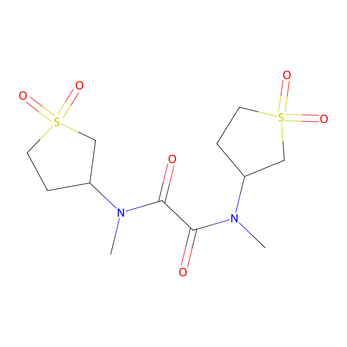 N,N'-bis(1,1-dioxidotetrahydrothiophen-3-yl)-N,N'-dimethylethanediamide molecular structure, CAS 507253-40-9