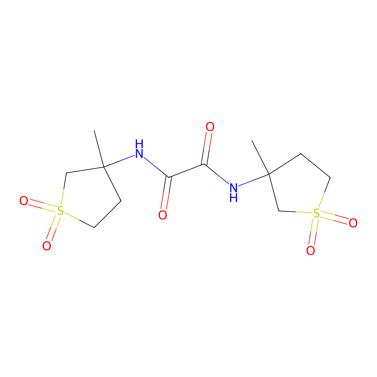 N,N'-bis(3-methyl-1,1-dioxidotetrahydrothiophen-3-yl)ethanediamide molecular structure, CAS 507253-44-3