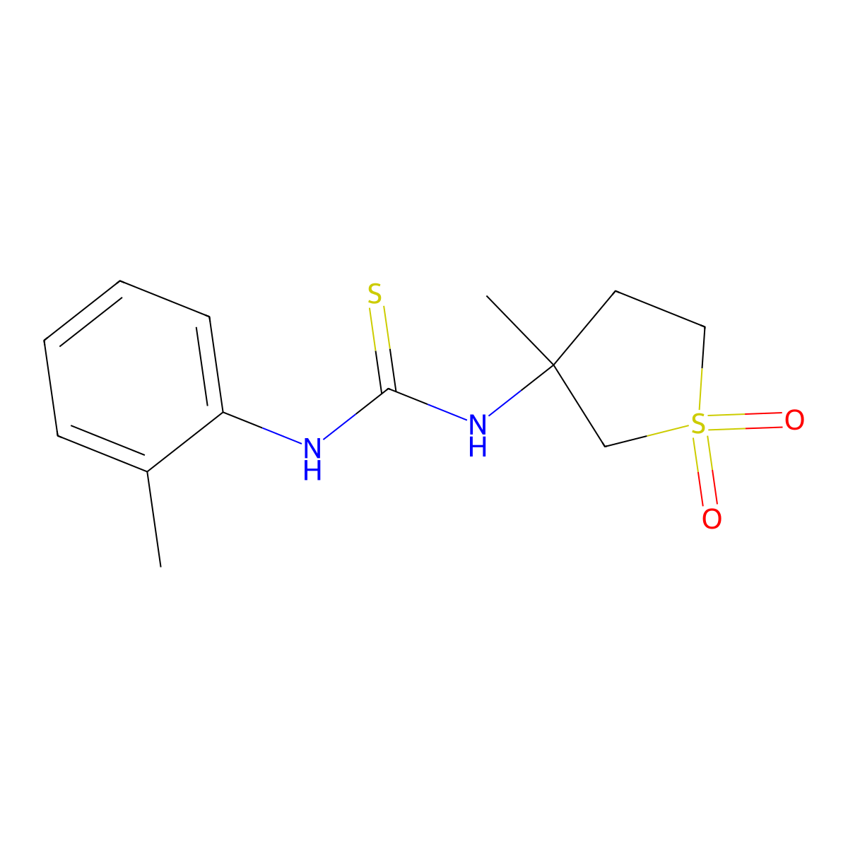 1-(3-Methyl-1,1-dioxidotetrahydrothiophen-3-yl)-3-(o-tolyl)thiourea molecular structure, CAS 507255-91-6