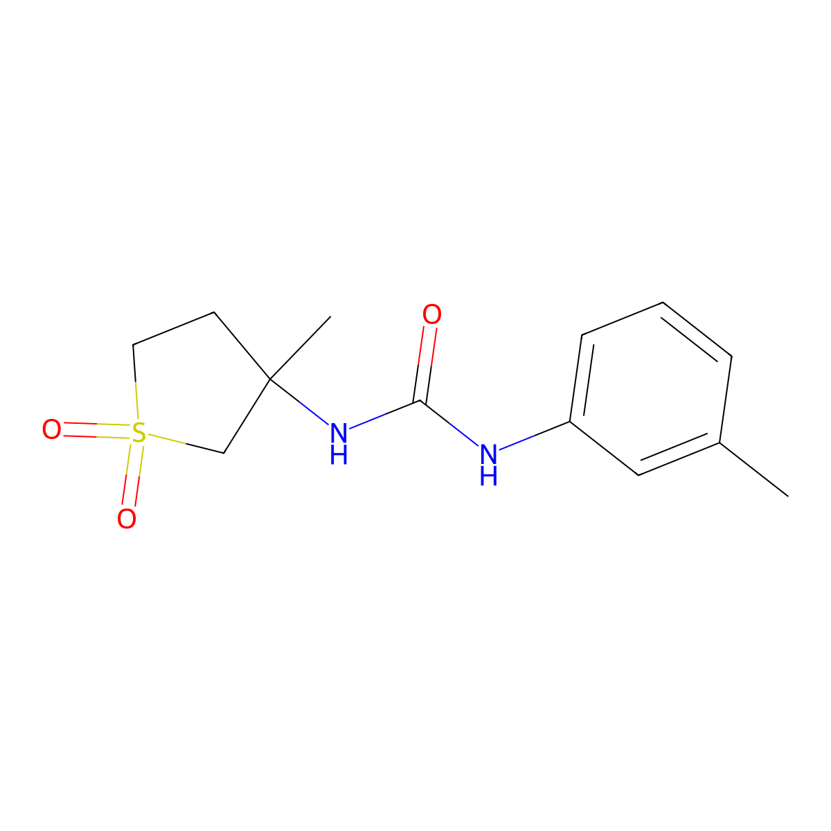 1-(3-Methyl-1,1-dioxidotetrahydrothiophen-3-yl)-3-(3-methylphenyl)urea molecular structure, CAS 507256-13-5