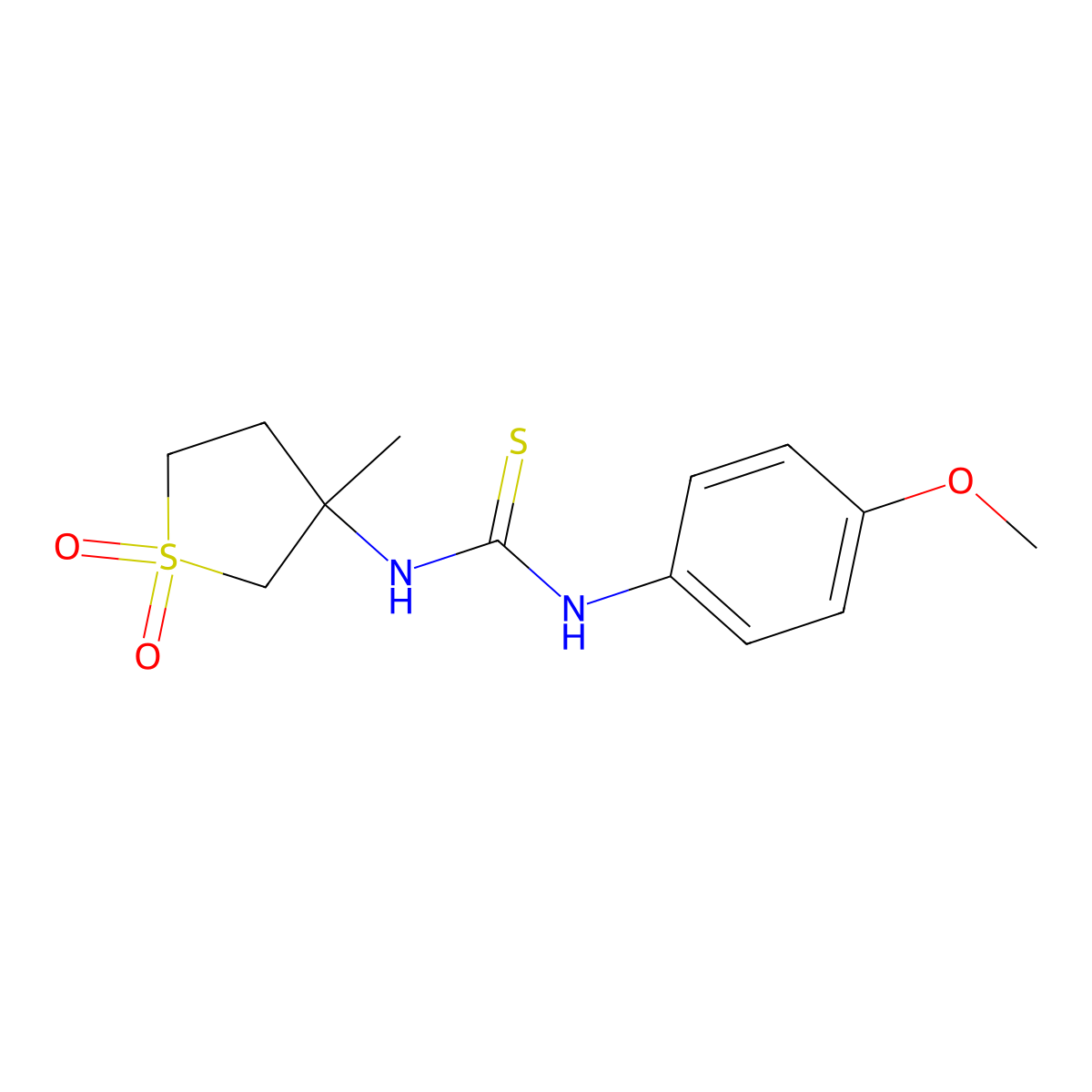3-({[(4-Methoxyphenyl)amino]thioxomethyl}amino)-3-methylthiolane-1,1-dione molecular structure, CAS 507256-32-8