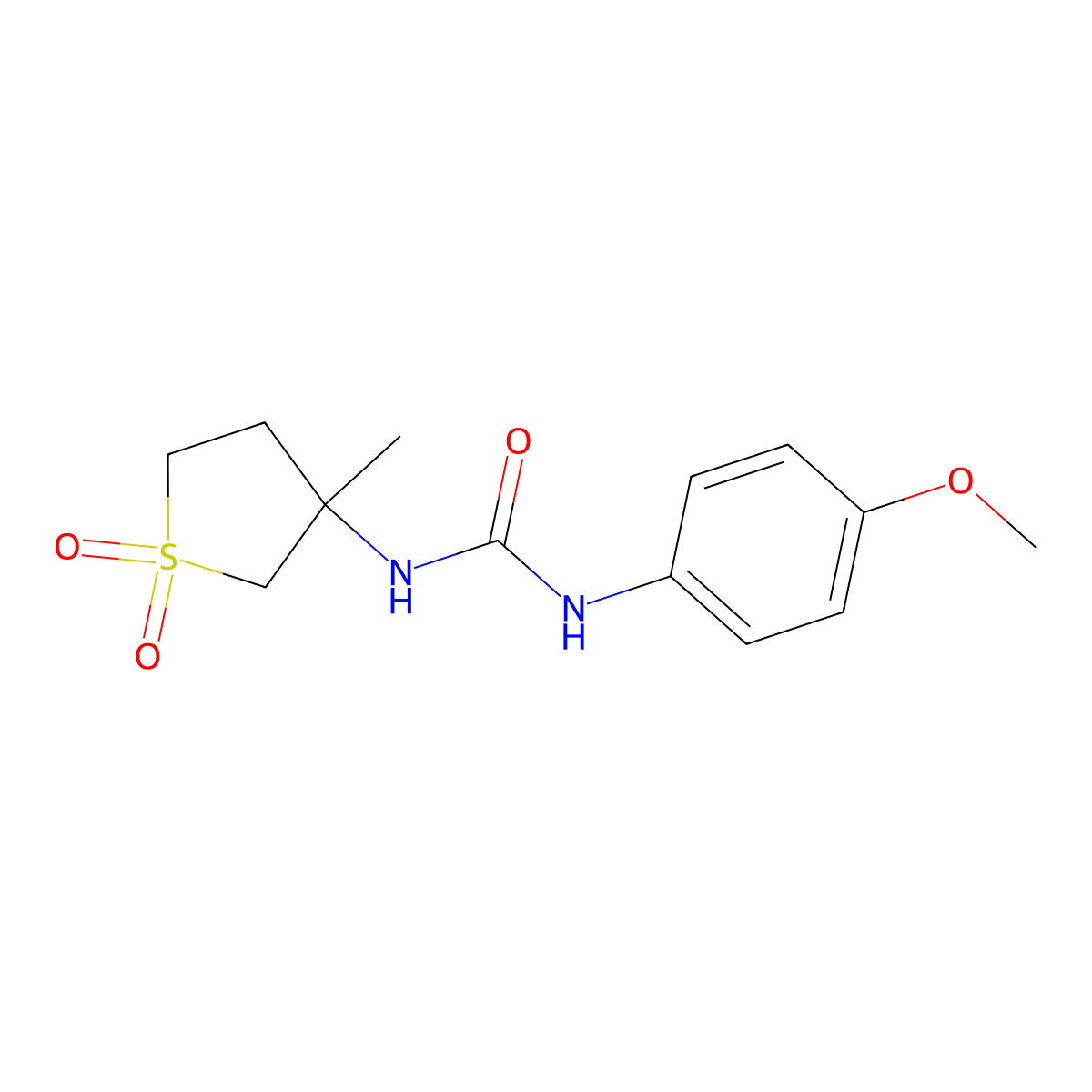 1-(4-Methoxyphenyl)-3-(3-methyl-1,1-dioxidotetrahydrothiophen-3-yl)urea molecular structure, CAS 507256-36-2