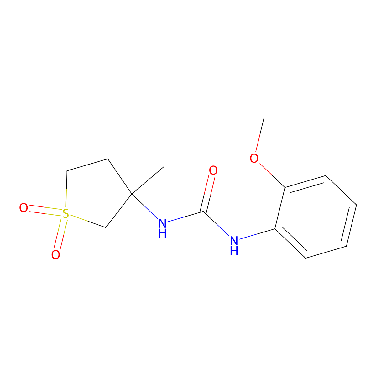 1-(2-Methoxyphenyl)-3-(3-methyl-1,1-dioxidotetrahydrothiophen-3-yl)urea molecular structure, CAS 507256-40-8