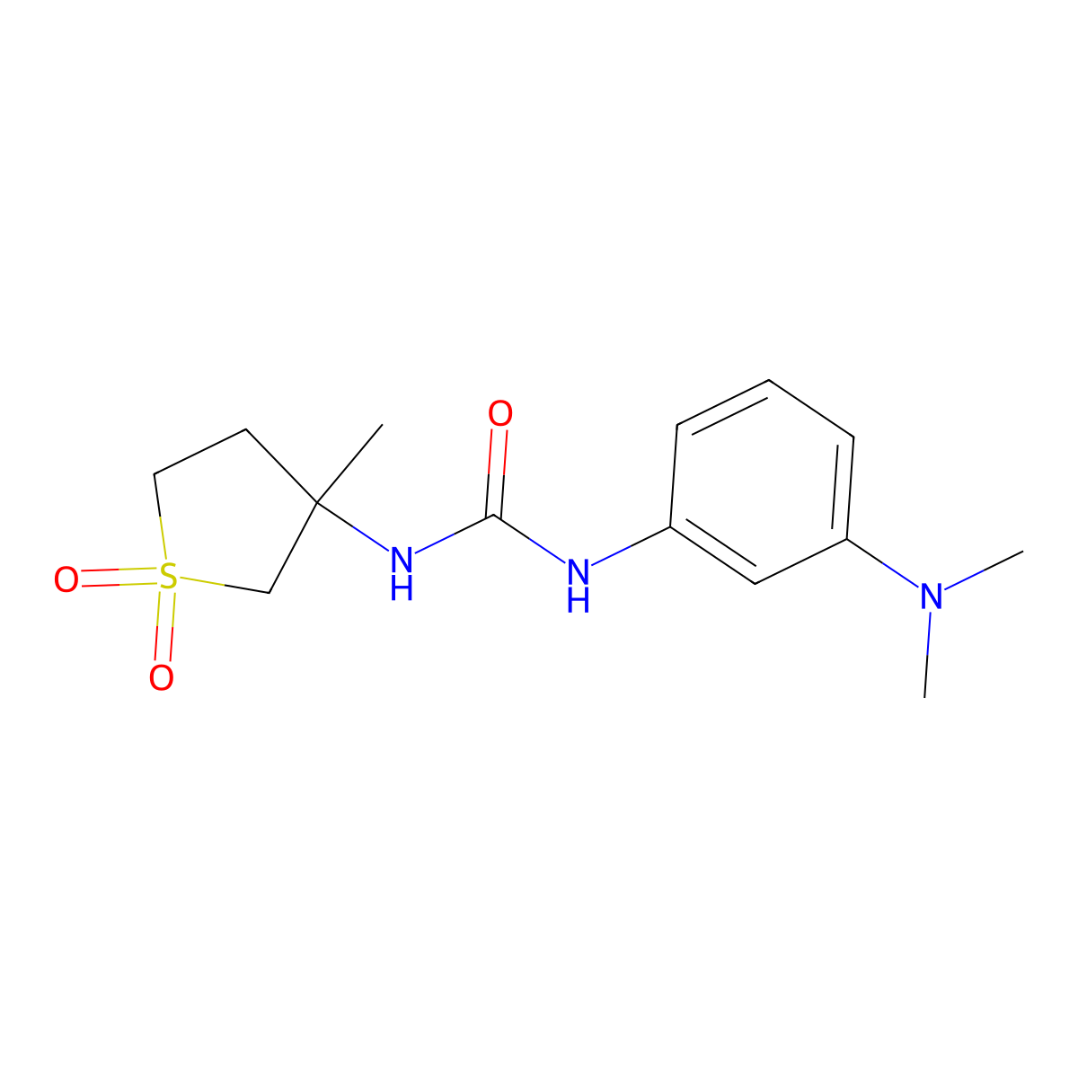 1-(3-(Dimethylamino)phenyl)-3-(3-methyl-1,1-dioxidotetrahydrothiophen-3-yl)urea molecular structure, CAS 507257-30-9