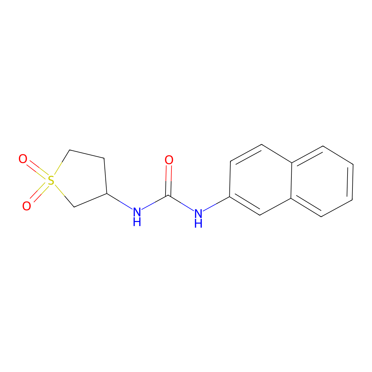 1-(1,1-Dioxidotetrahydrothiophen-3-yl)-3-naphthalen-2-ylurea molecular structure, CAS 507257-61-6