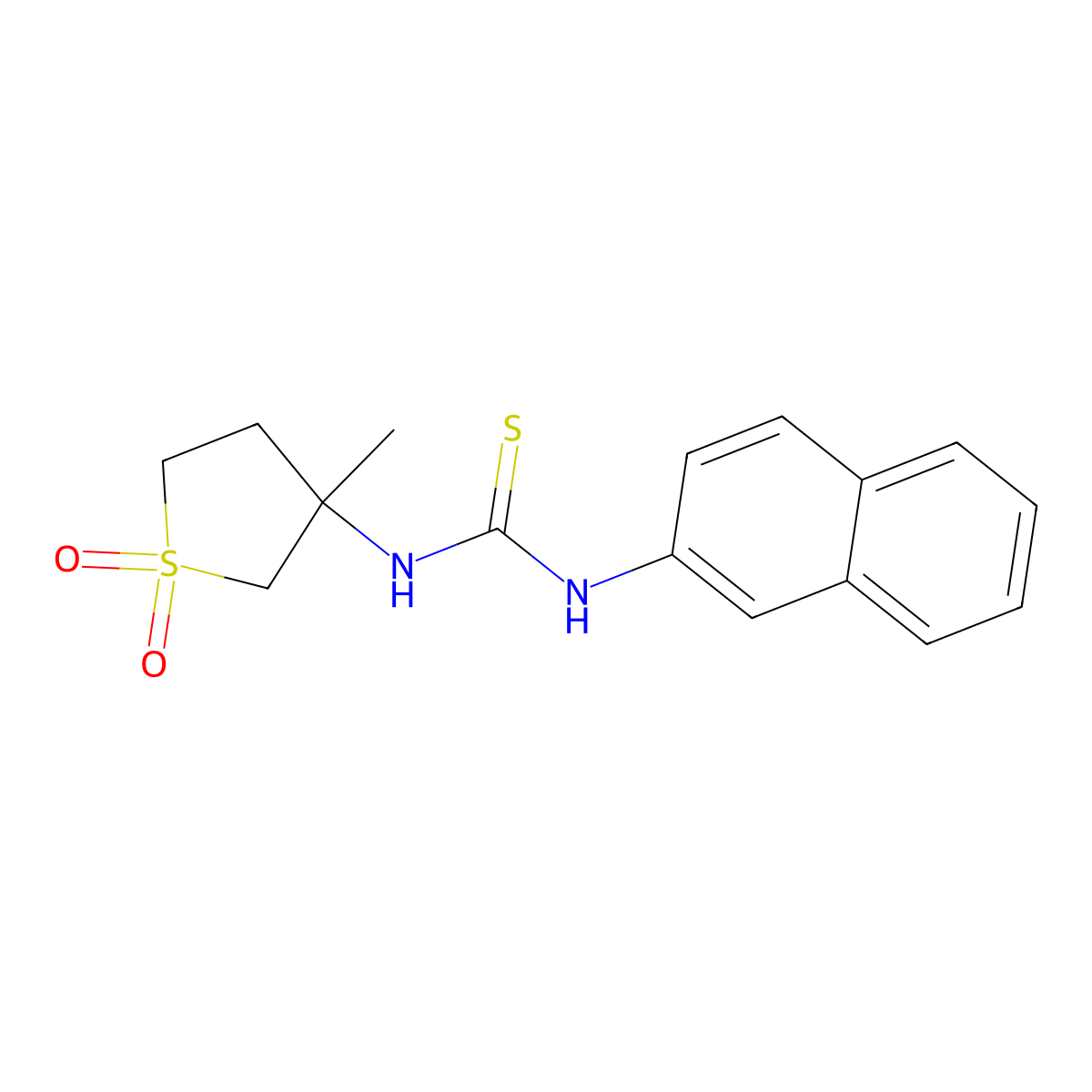 1-(3-Methyl-1,1-dioxidotetrahydrothiophen-3-yl)-3-naphthalen-2-ylthiourea molecular structure, CAS 507258-20-0