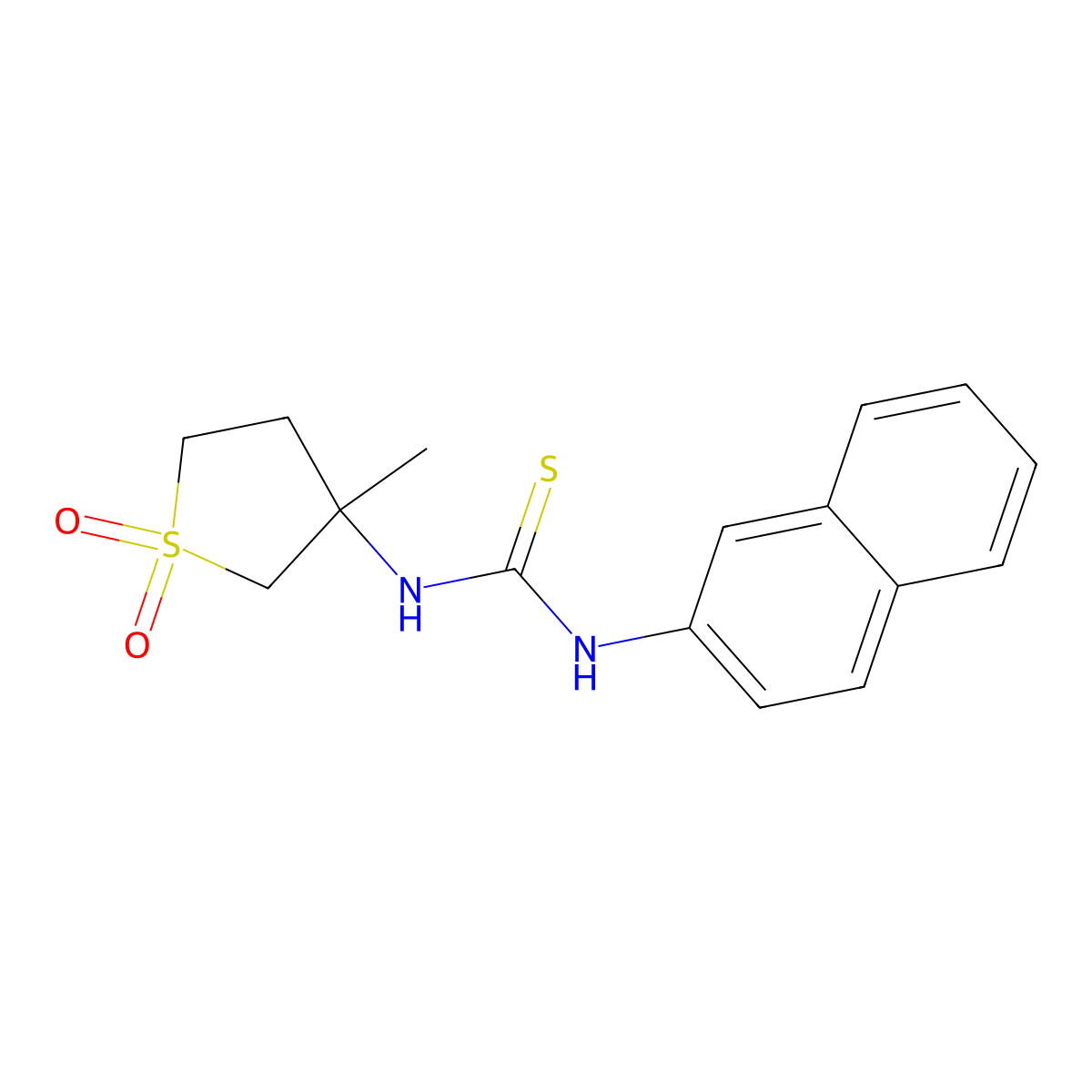 1-(3-Methyl-1,1-dioxidotetrahydrothiophen-3-yl)-3-naphthalen-2-ylthiourea molecular structure, CAS 507258-20-0